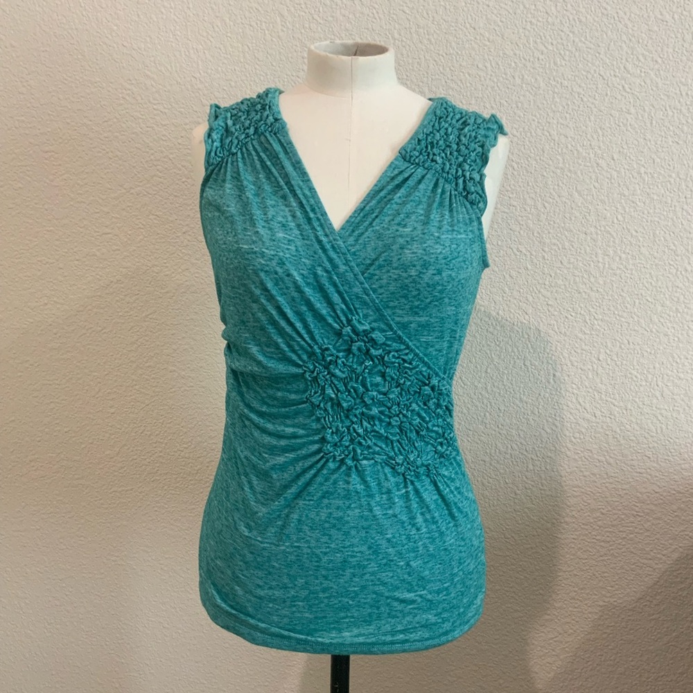 Size small sleeveless top from Anthropologie in teal jade color